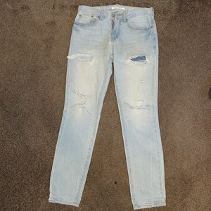 28x30 Pacsun Stacked Skinny jeans (ripped, light blue)